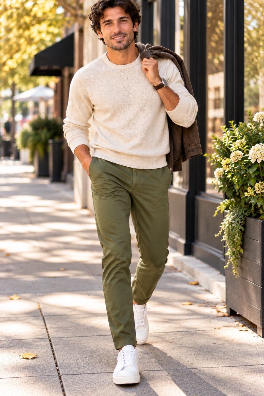 NN07 Marco 1400 Slim Chino Pants Olive Men’s 34